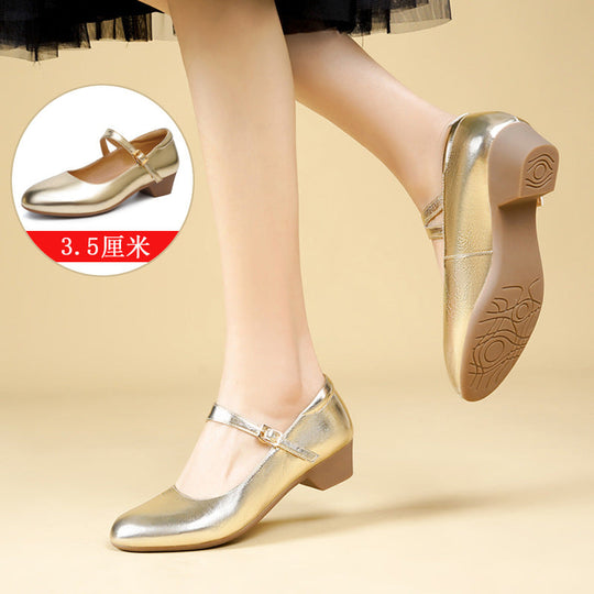 Damen Mary Jane Ballerinas mit modischer Schnalle und bequemer Sohle