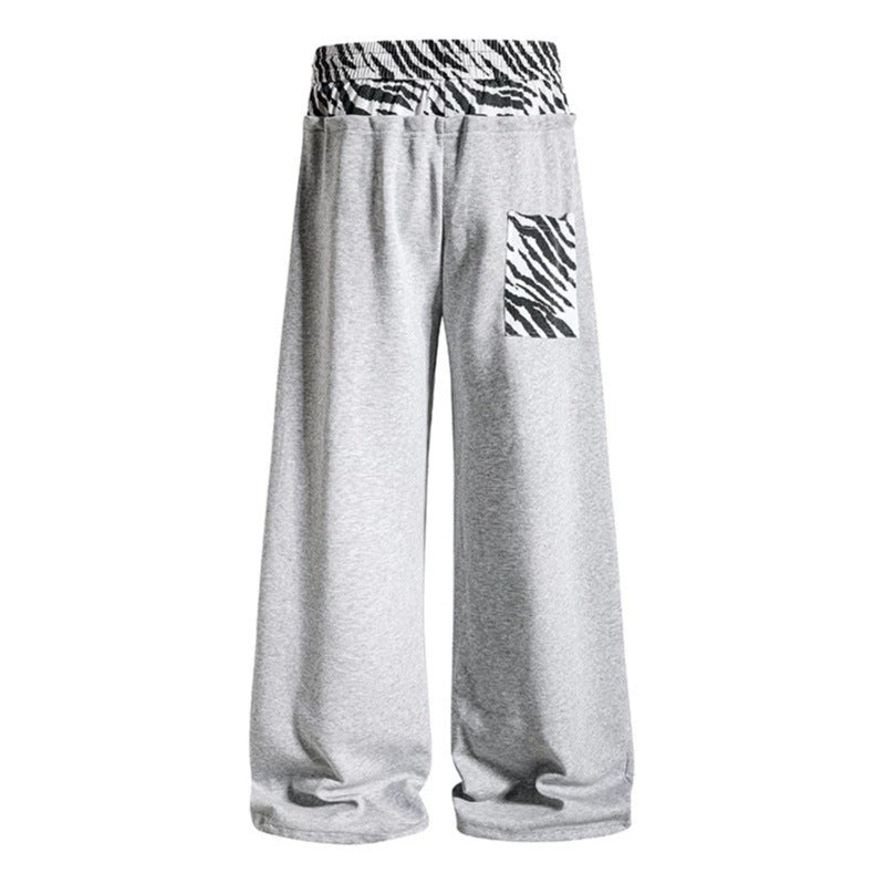 Damen Lässige Palazzo-Jogginghose mit Elastbund, Zebra‑Kniepatches und Sternen‑Print Shop Nory
