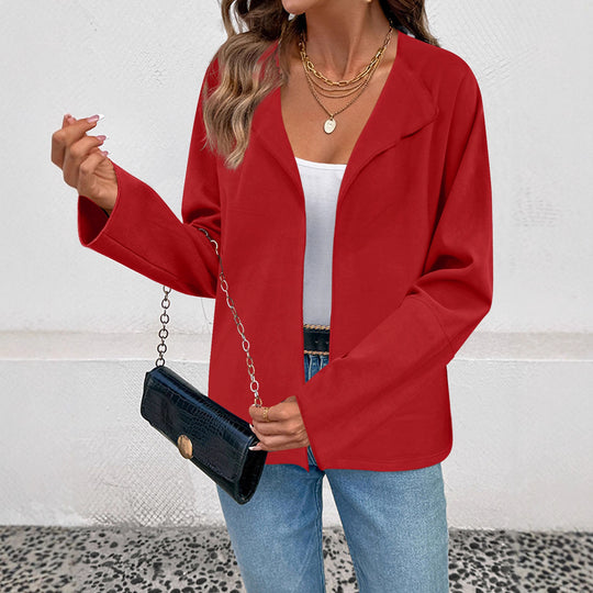 Damen Leichter Offener Blazer mit fallendem Revers und weiten Ärmeln Shop Nory