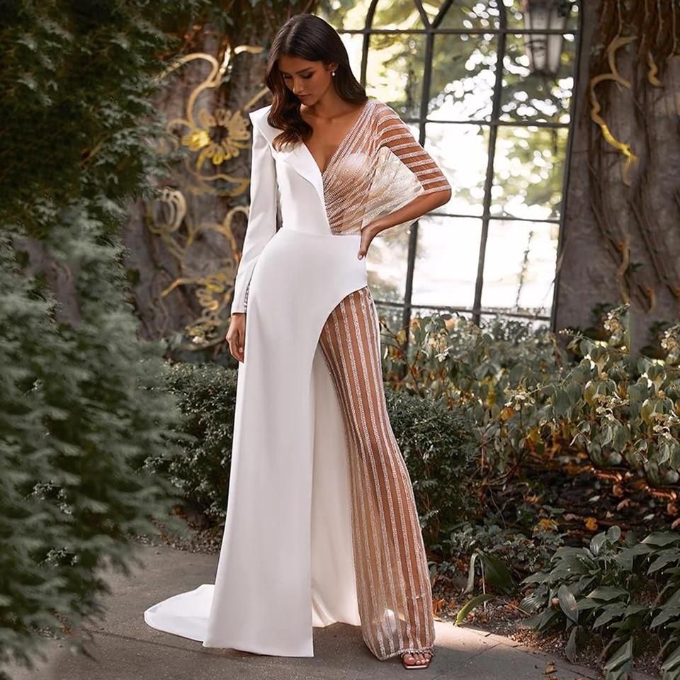Damen Eleganter Jumpsuit mit asymmetrischem Schnitt und funkelnden Akzenten