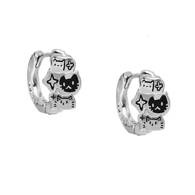 Damen Ring mit verspieltem Katzen- und Sternenmotiv Shop Nory