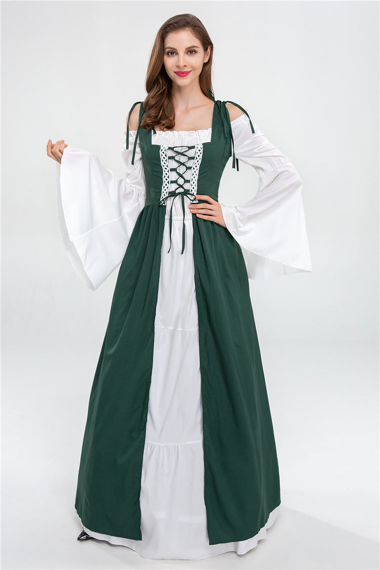 Damen historisches Märchenkleid mit elegantem Oberteil und ausgestellten Ärmeln
