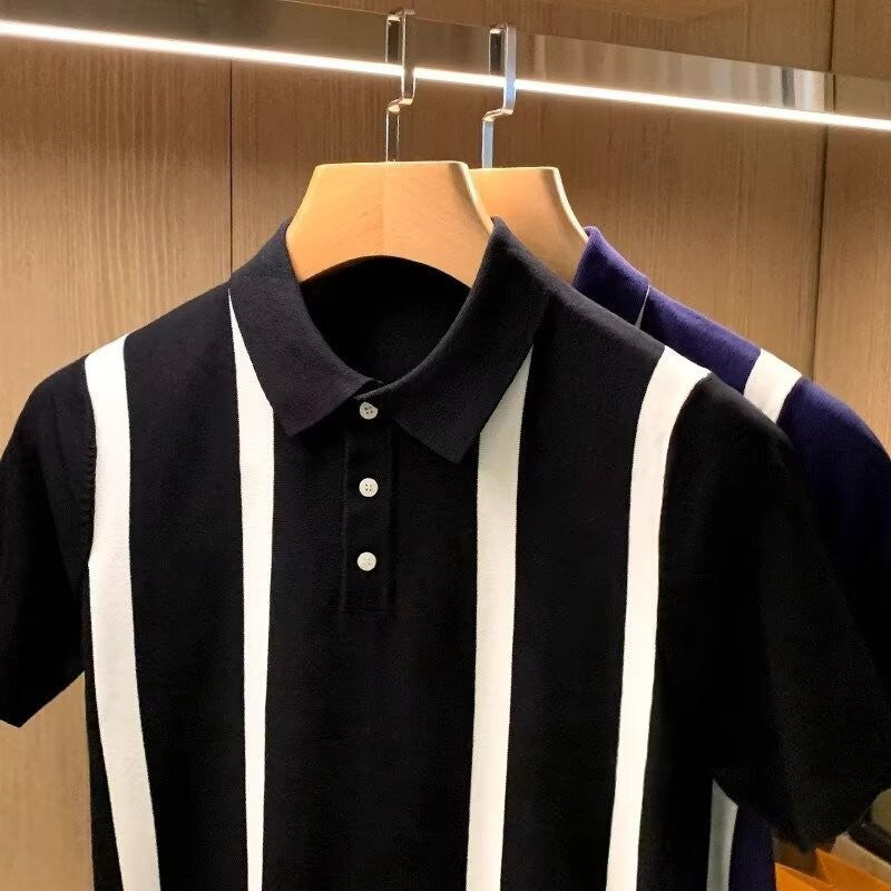 Herren Modisches Poloshirt mit Streifen Shop Nory