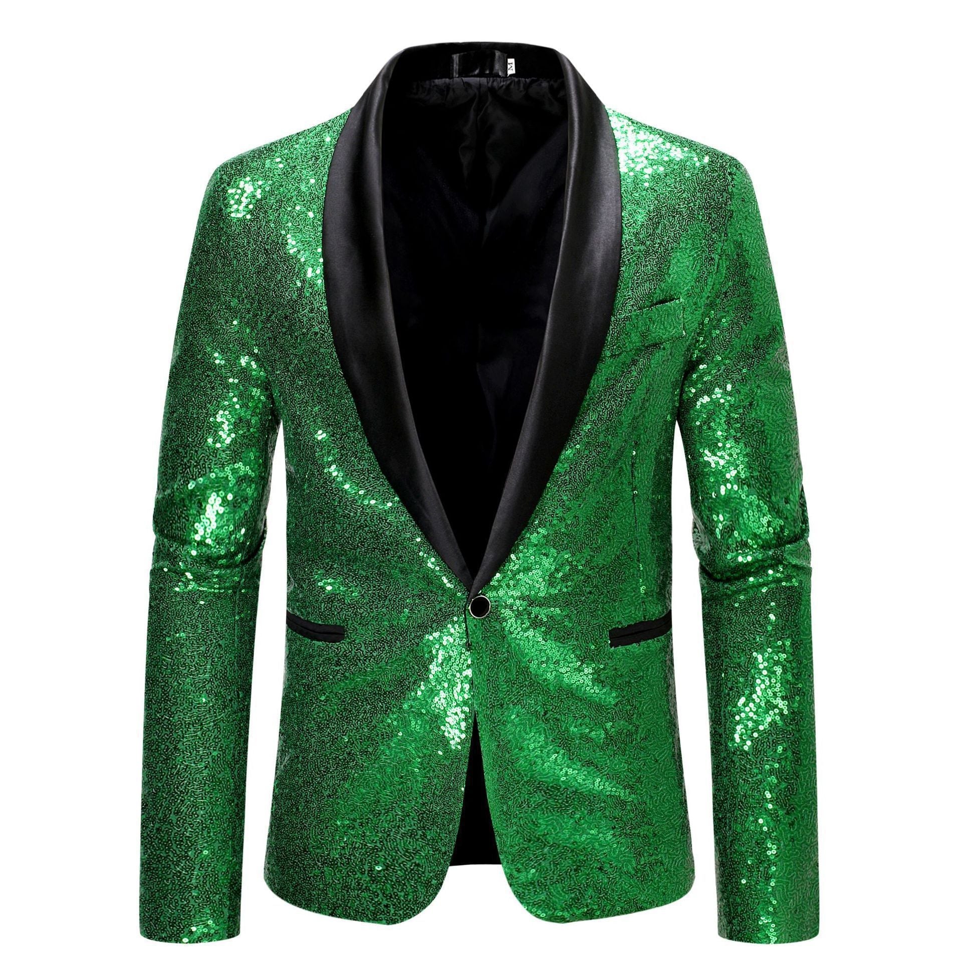 ShopNory Herren Pailletten-Blazer mit Schalkragen
