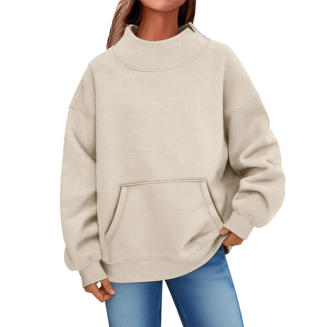 Damen Oversized Hoodie mit Stehkragen und Kängurutasche Shop Nory