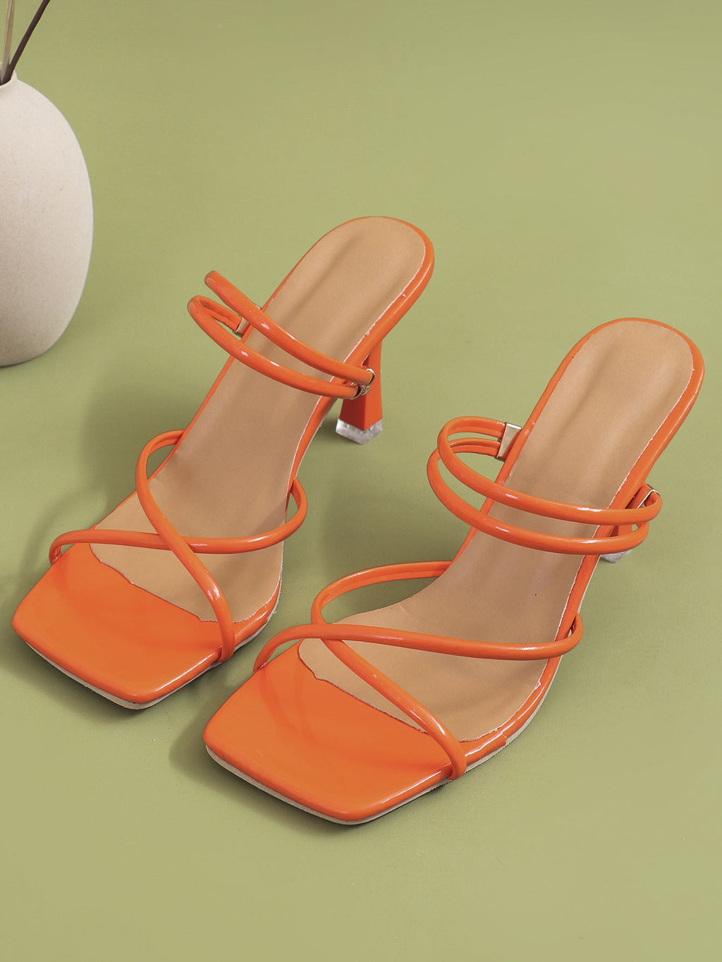 Damen elegante Riemchen-Sandaletten mit geschwungenem Absatz