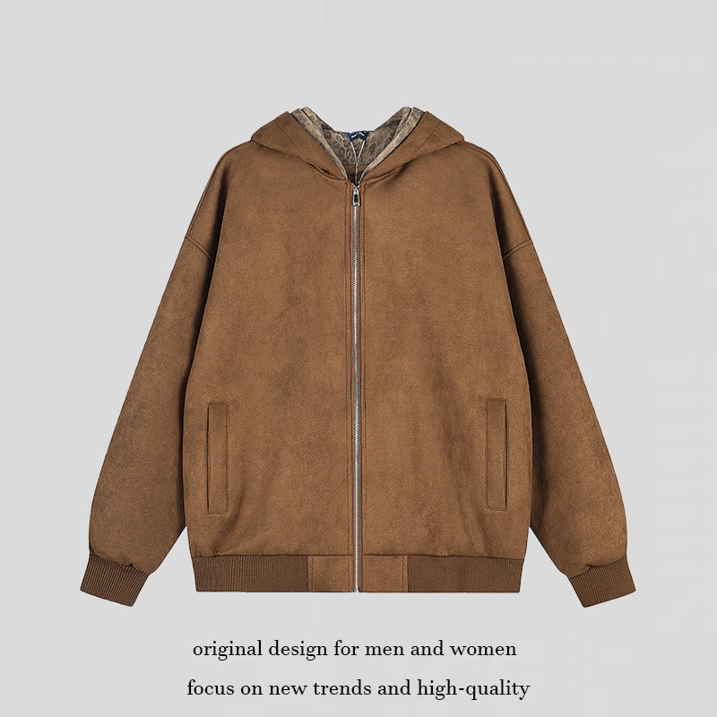 Damen Kapuzen-Zipjacke aus Veloursimitat mit Teddyfutter und gerippten Bündchen Shop Nory