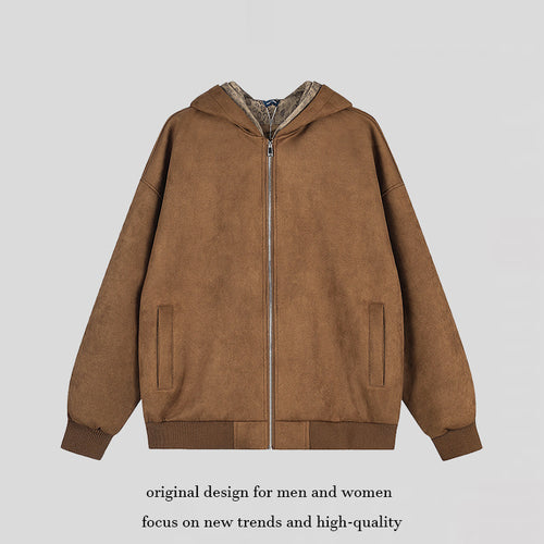 Damen Kapuzen-Zipjacke aus Veloursimitat mit Teddyfutter und gerippten Bündchen Shop Nory
