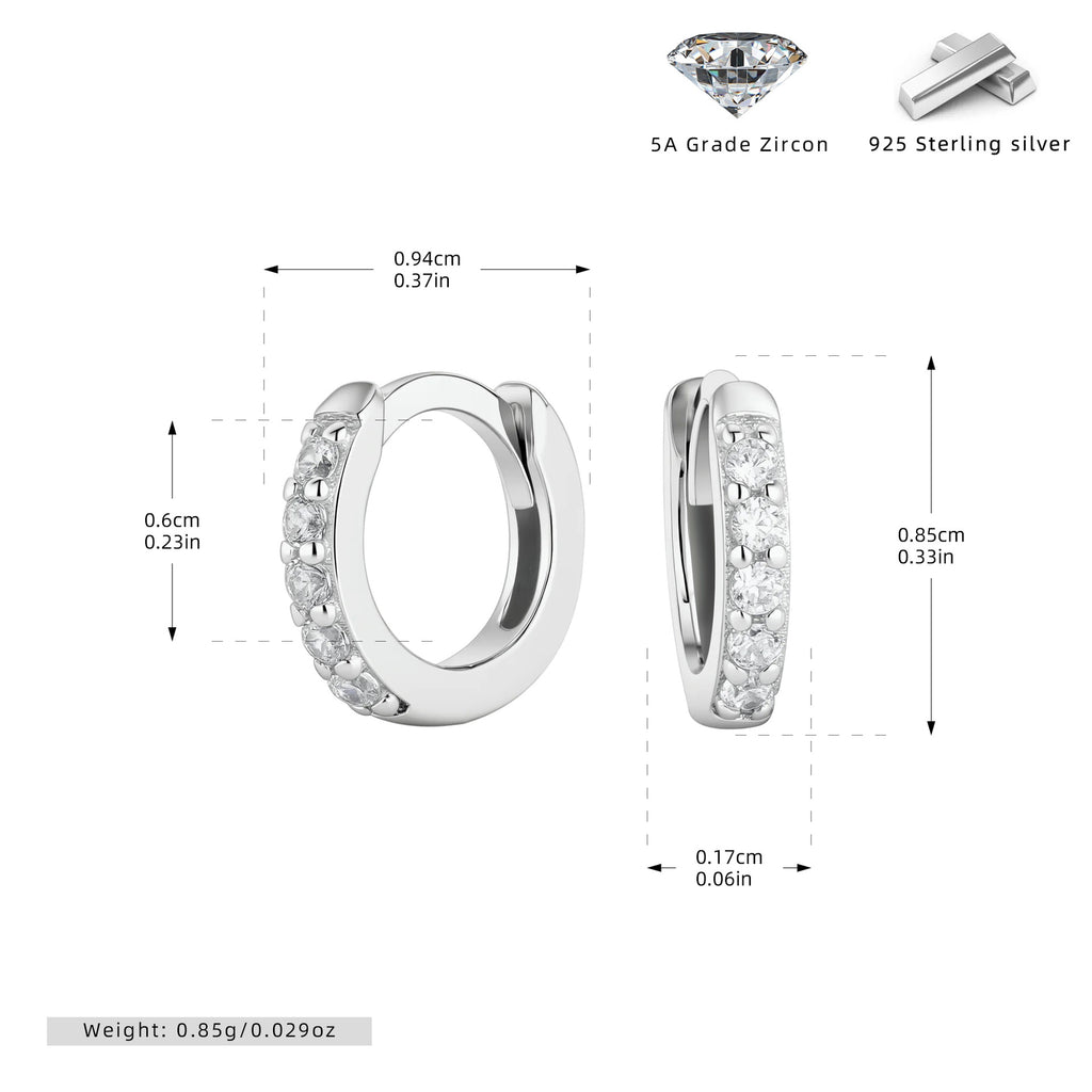 Damen Creolen mit funkelnden Zirkonsteinen und hochwertiger 925 Sternsilberfassung Shop Nory