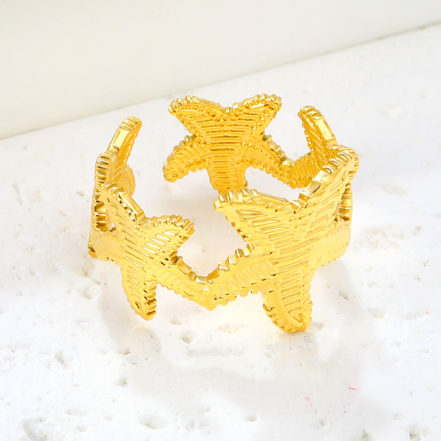 Damen Ring mit maritimem Seestern-Design und verstellbarem Verschluss Shop Nory