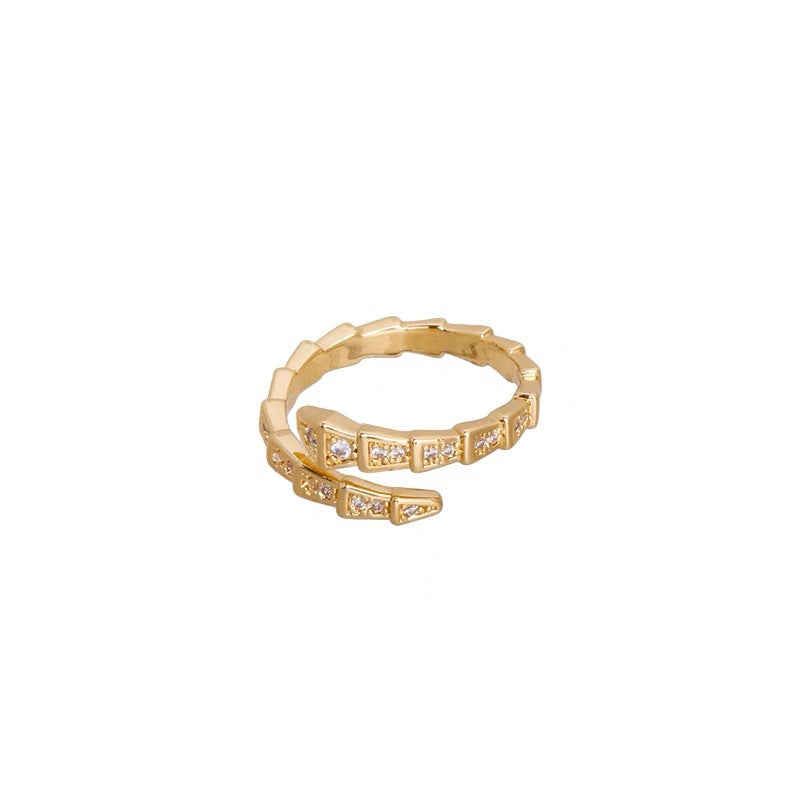 Damen Ring mit modernem geometrischem Design und funkelnden Zirkonia Shop Nory