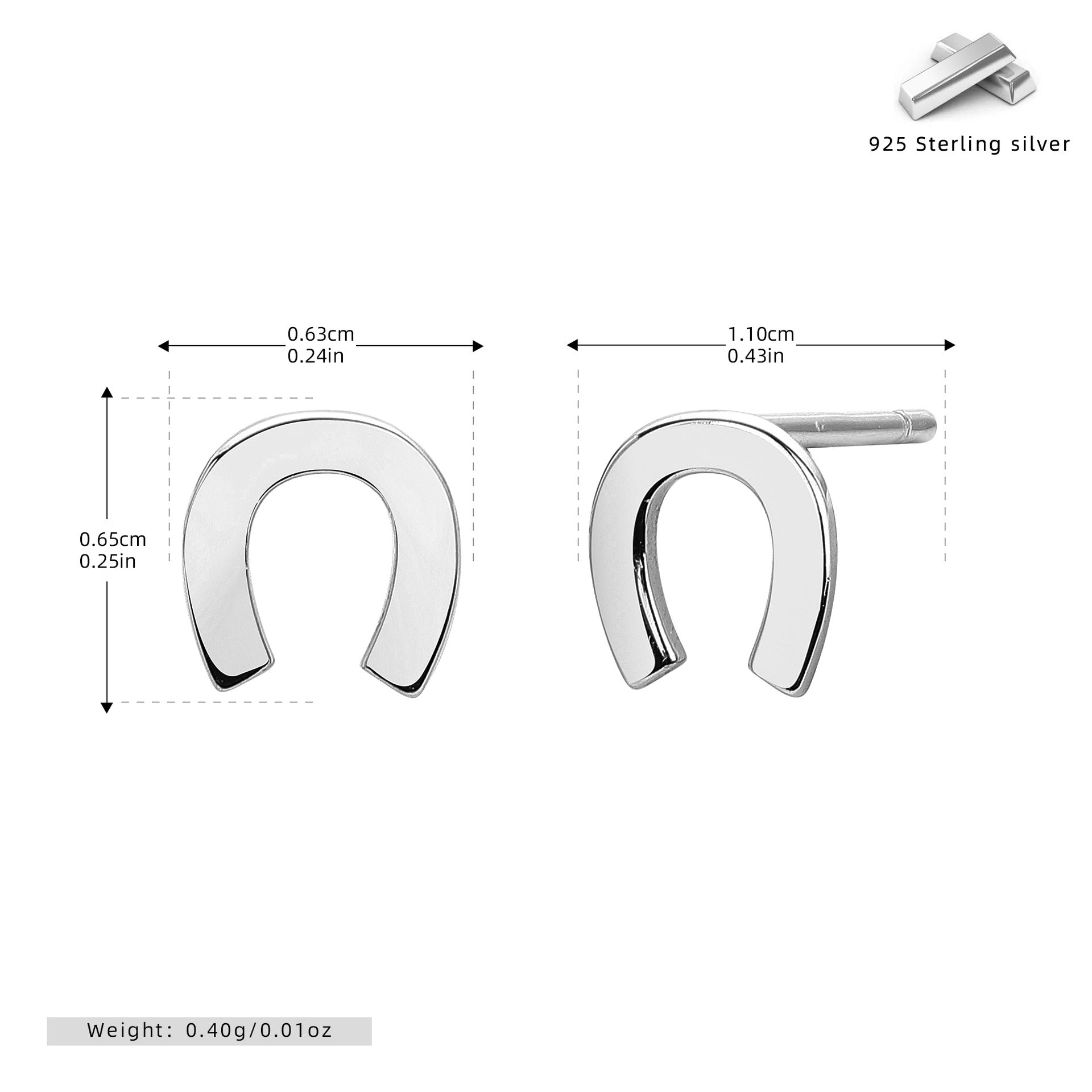 Damen Ohrstecker im stilvollen Hufeisen-Design Shop Nory