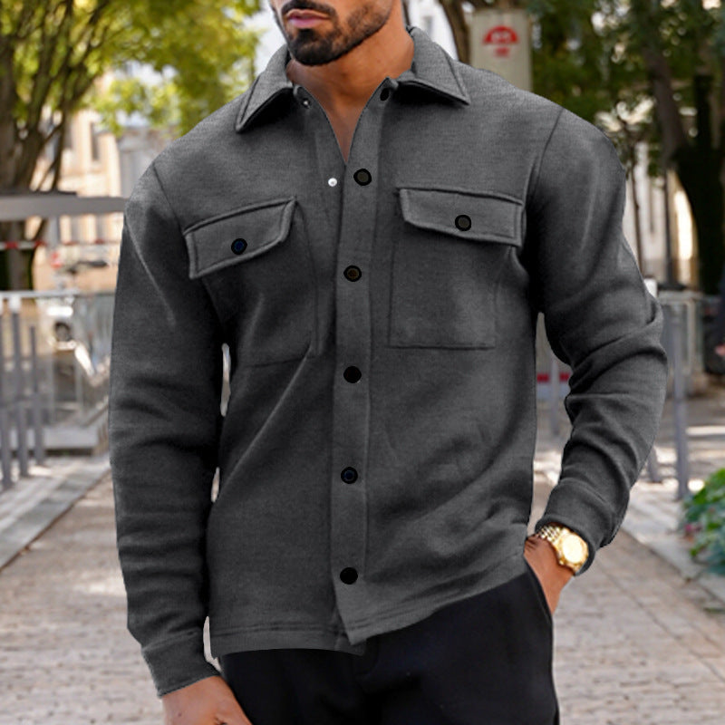 Herren lässige Hemdjacke mit praktischen Brusttaschen und strukturiertem Design