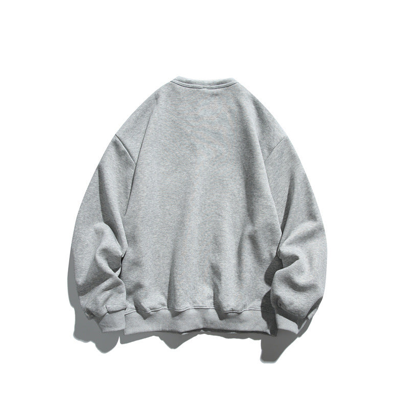 Unisex Oversize-Sweatshirt mit Notch-Kragen, Lagen-Effekt und Script-Print Shop Nory