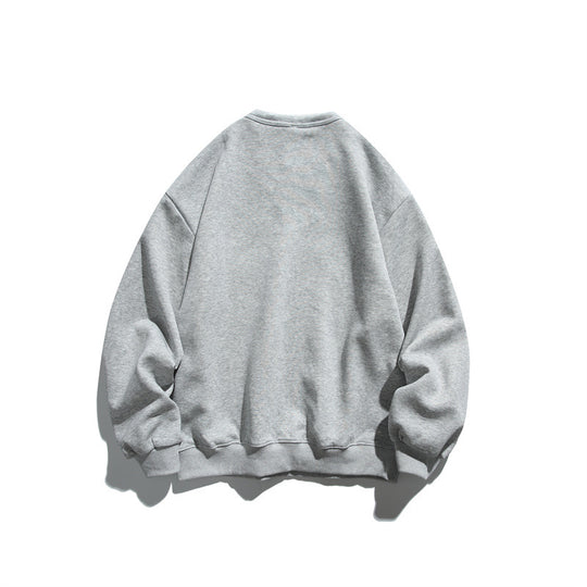 Unisex Oversize-Sweatshirt mit Notch-Kragen, Lagen-Effekt und Script-Print Shop Nory