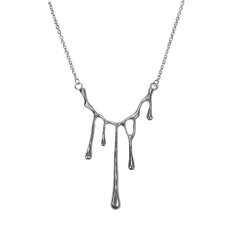 Damen Halskette mit modernem, skulpturalem Tropfenanhänger Shop Nory