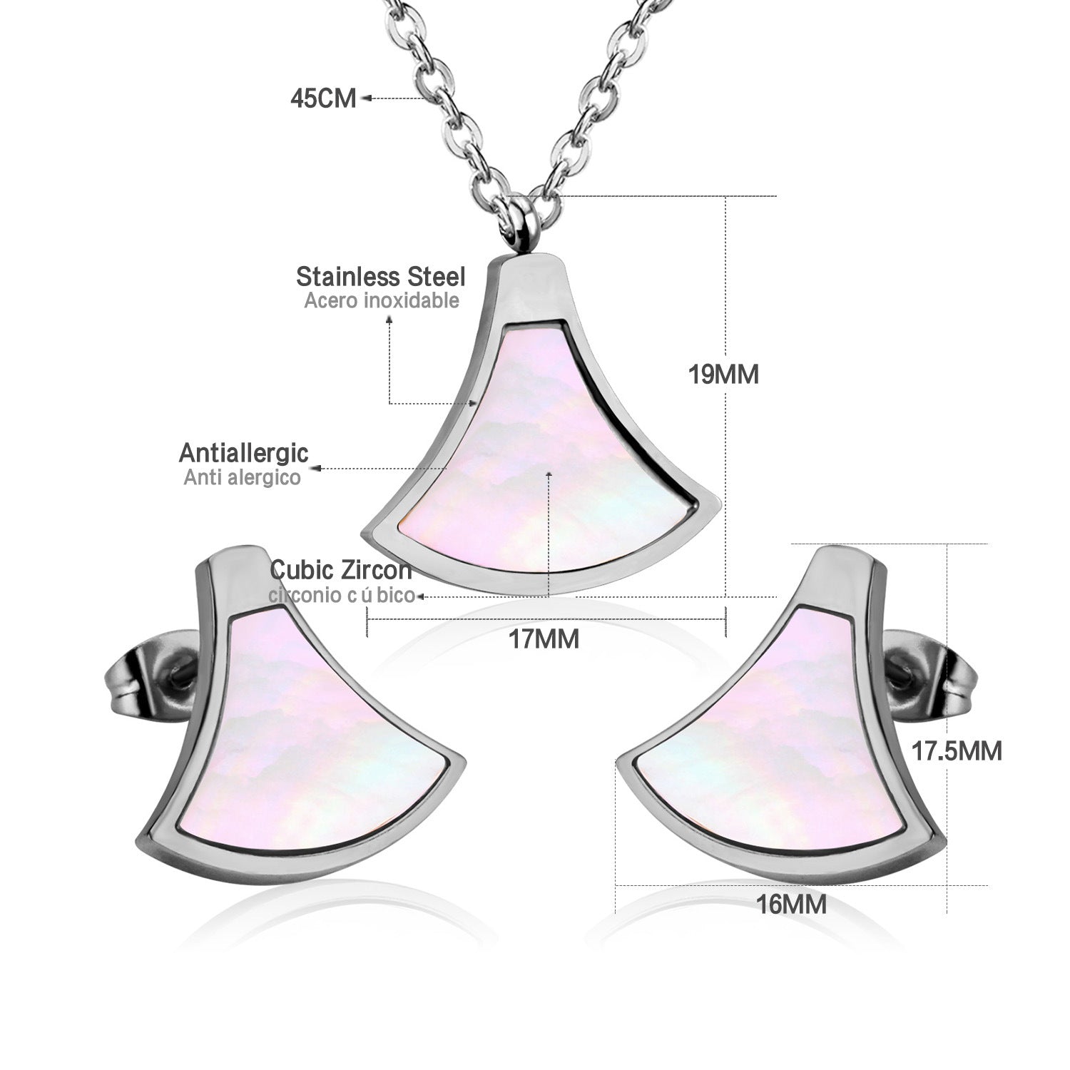 Damen Schmuckset mit goldenem, glänzendem Anhänger und funkelnden Zirkonia Shop Nory