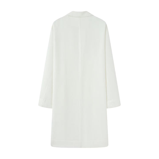 Damen Longline-Mantel mit offener Front, lässiger Passform und aufgesetzten Taschen Shop Nory