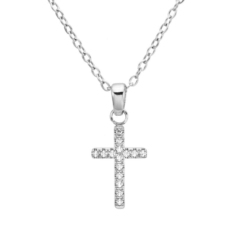 Damen Halskette mit funkelndem Kreuzanhänger aus hochwertigem Edelstahl Shop Nory