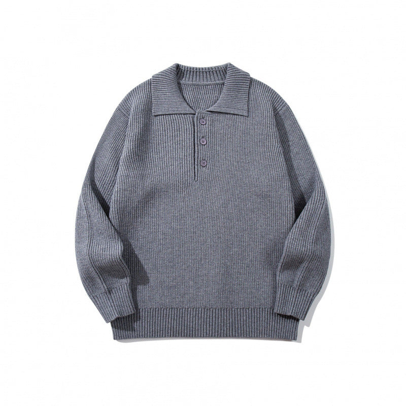 Herren Feinstrick-Polo-Pullover mit Hemdkragen, Knopfleiste und geripptem Saum Shop Nory