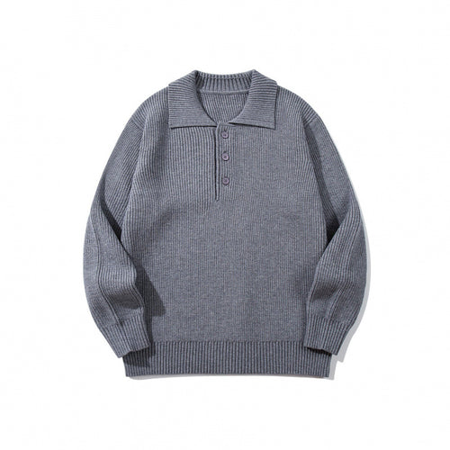 Herren Feinstrick-Polo-Pullover mit Hemdkragen, Knopfleiste und geripptem Saum Shop Nory