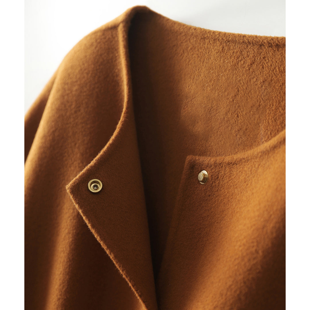 Damen Lässiger und eleganter Wollmantel mit Gürtel Shop Nory