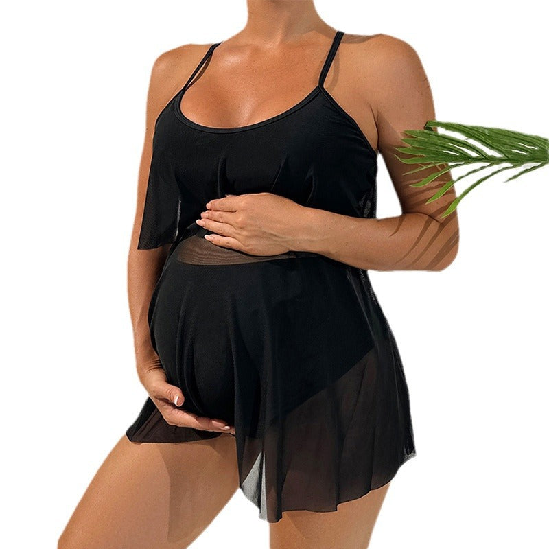 Damen Sportliches Wickel-Set mit schwingendem Rock