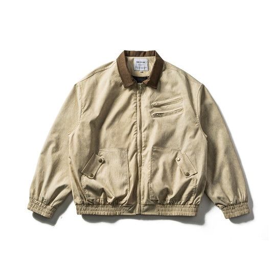 Herren Boxy-Canvas-Blousonjacke im Utility-Look mit Cordkragen und Zip-Brusttaschen Shop Nory