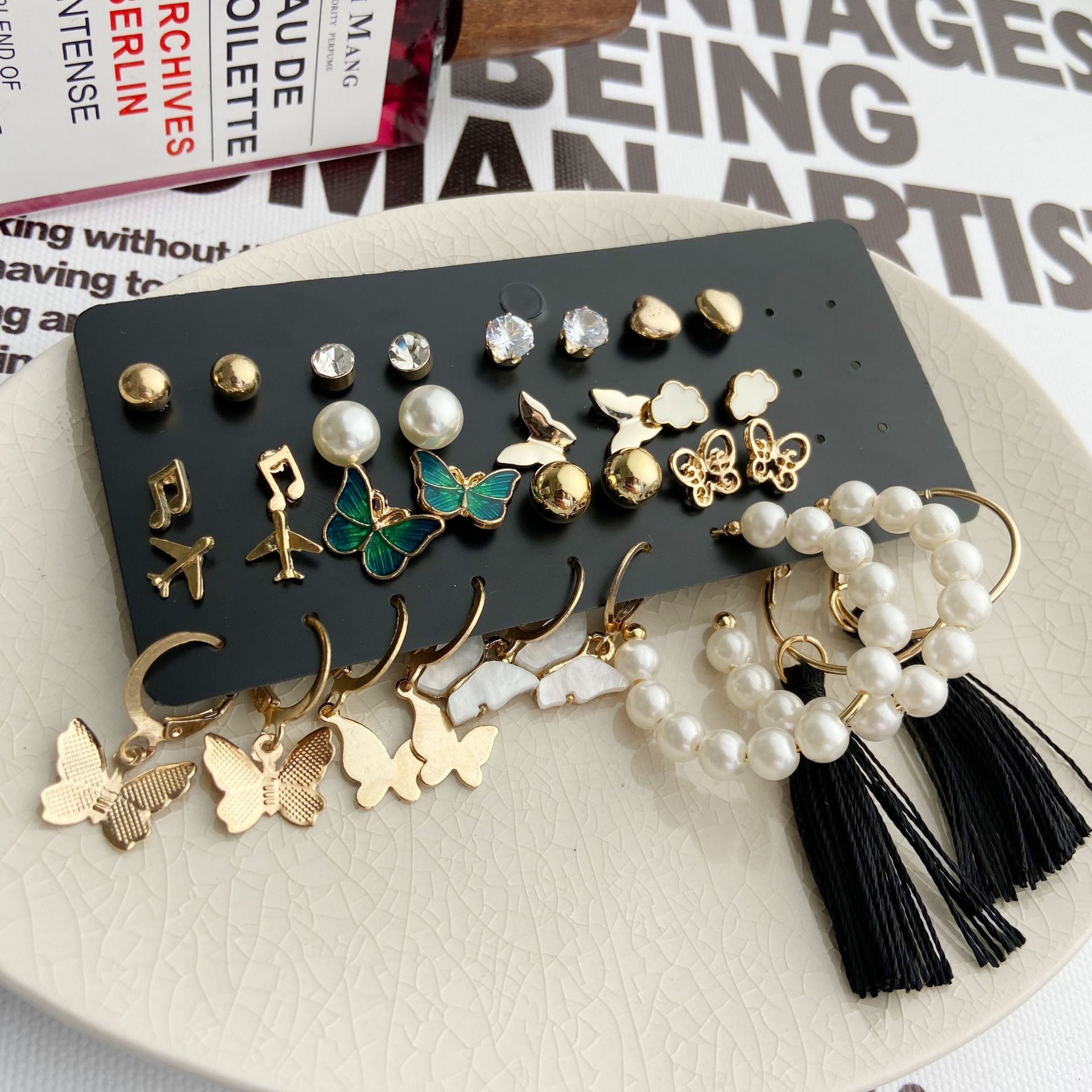 Damen Ohrstecker-Set mit vielfältigen Designs und eleganten Anhängern Shop Nory