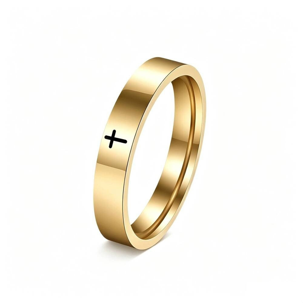 Damen Ring mit modernem minimalistischen Design und stilvollem Kreuzmotiv Shop Nory
