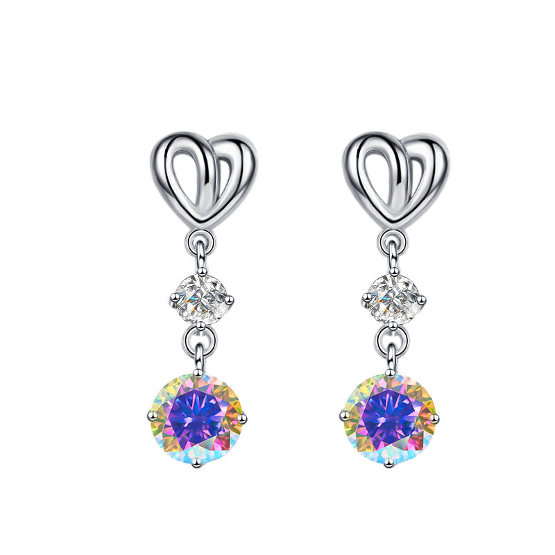 Damen Ohrhänger mit herzlichem Design und strahlendem Zirkonia Shop Nory