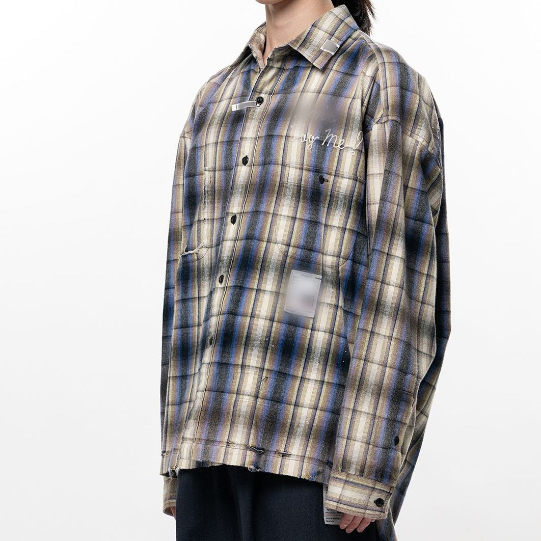 Herren Oversized Karierter Hemdsjacke