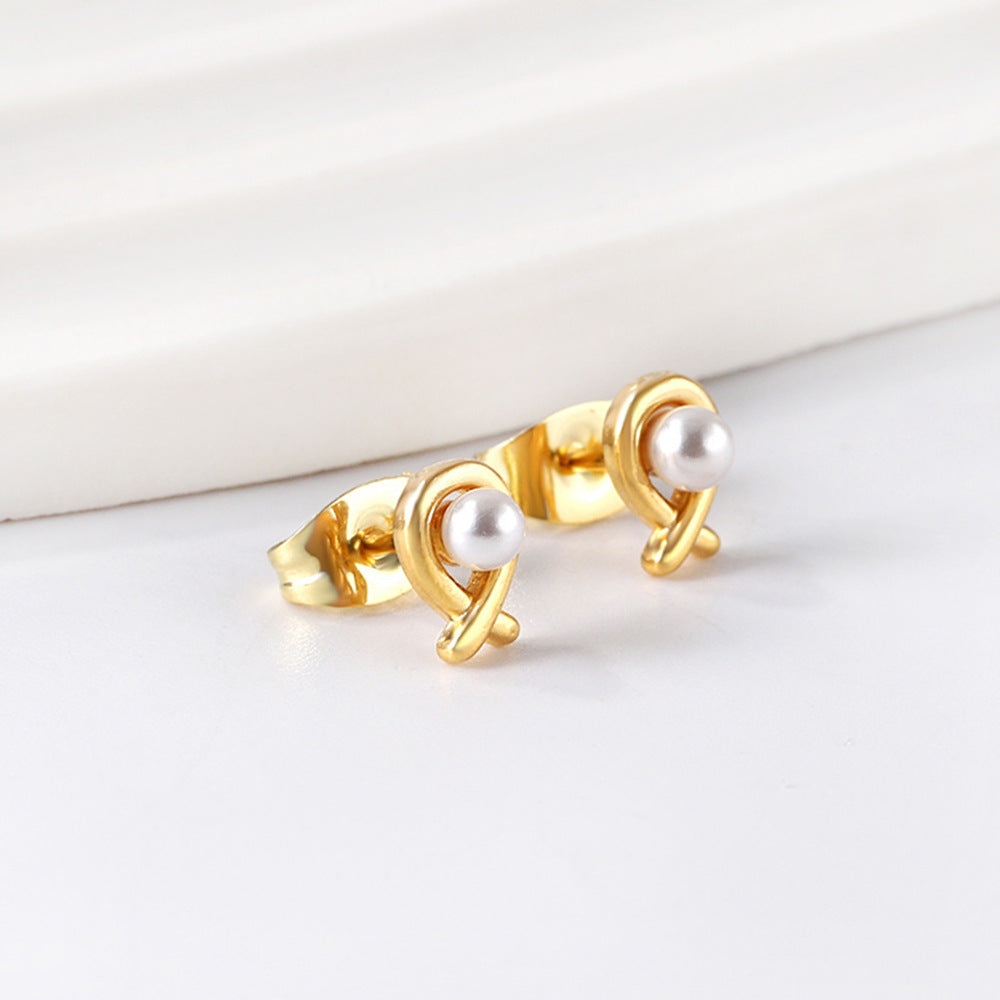 Damen Ohrstecker mit elegantem Perlen-Design und verspieltem Knoten Shop Nory
