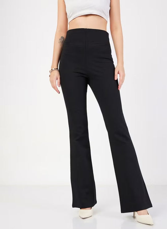 Damen Hochtaillierte Bootcut-Stretchhose mit figurformendem Oberschenkel und weitem Schlag Shop Nory