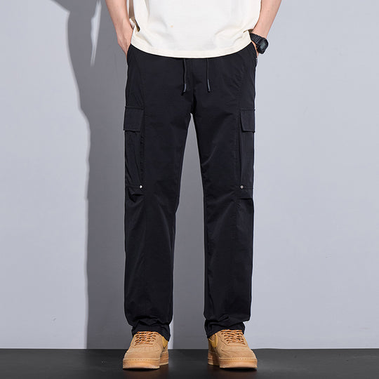 Herren Leichte Cargo-Freizeithose mit Tunnelzug, Multifachtaschen und geradem Schnitt Shop Nory