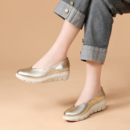 Damen Bequeme Wedgeslipper mit gepolstertem Innensohle und rutschfester Sohle Shopnory