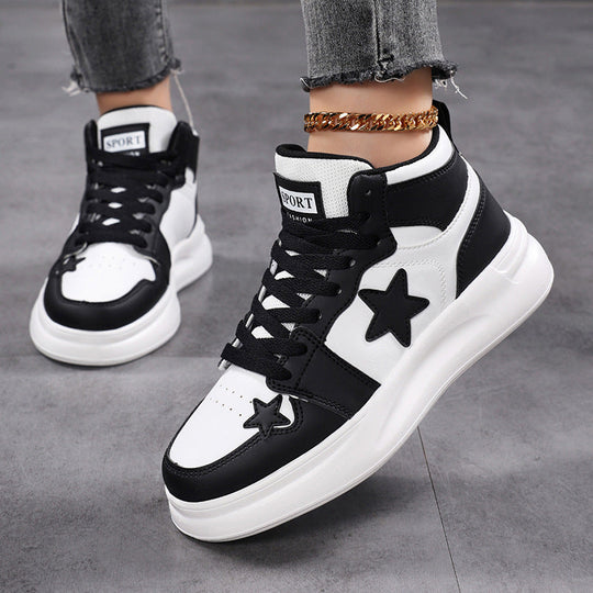Damen Sportliche Sneaker mit ergonomischer Dämpfungstechnologie und trendigem Sternenmuster Shopnory