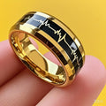 Herren Ring mit künstlerischem Herzschlag-Design und hochglänzender Edelstahloberfläche Shop Nory