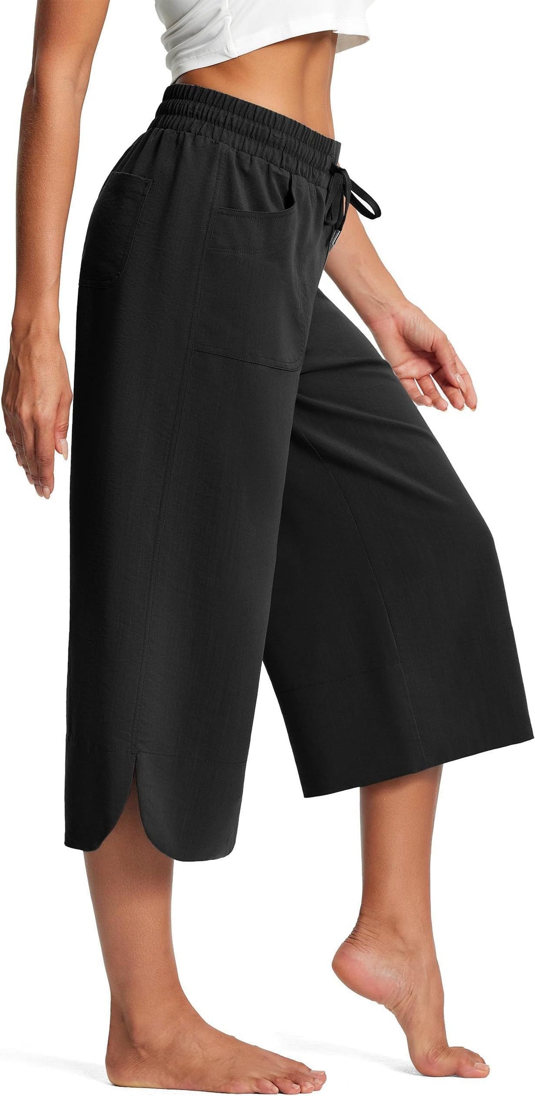 Damen bequeme Culotte mit elastischem Bund und praktischen Taschen