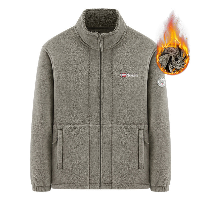 Herren Isolierende Zip‑Fleecejacke mit hohem Kragen und Soft‑Teddyinnenfutter Shop Nory