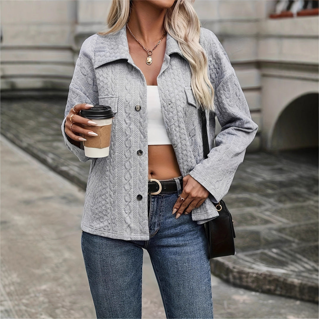 Damen Strukturierte Stepp-Hemdjacke mit Pattentaschen Shop Nory