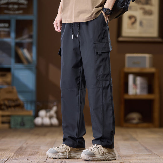 Herren Leichte Technical Cargo-Hose mit geradem Bein, Multifachtaschen und Kordelbund Shop Nory