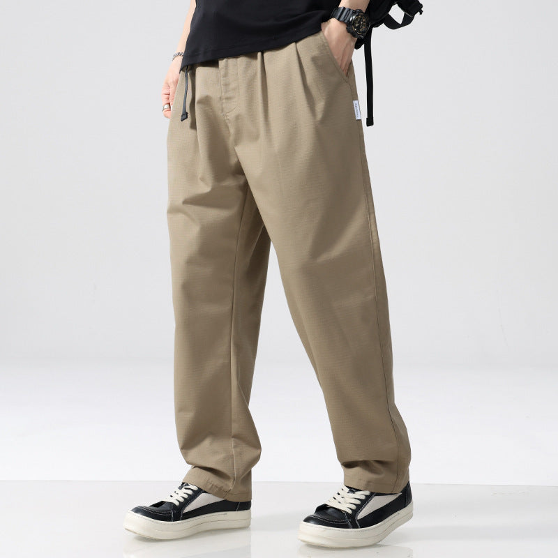 Herren Locker geschnittene Bundfalten-Hose mit Kordelzug und weitem Bein Shop Nory