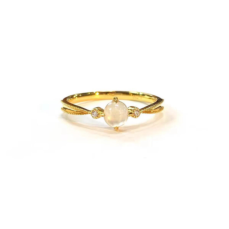Damen zierlicher Goldring mit funkelndem Zirkonia und elegantem Stein Shop Nory