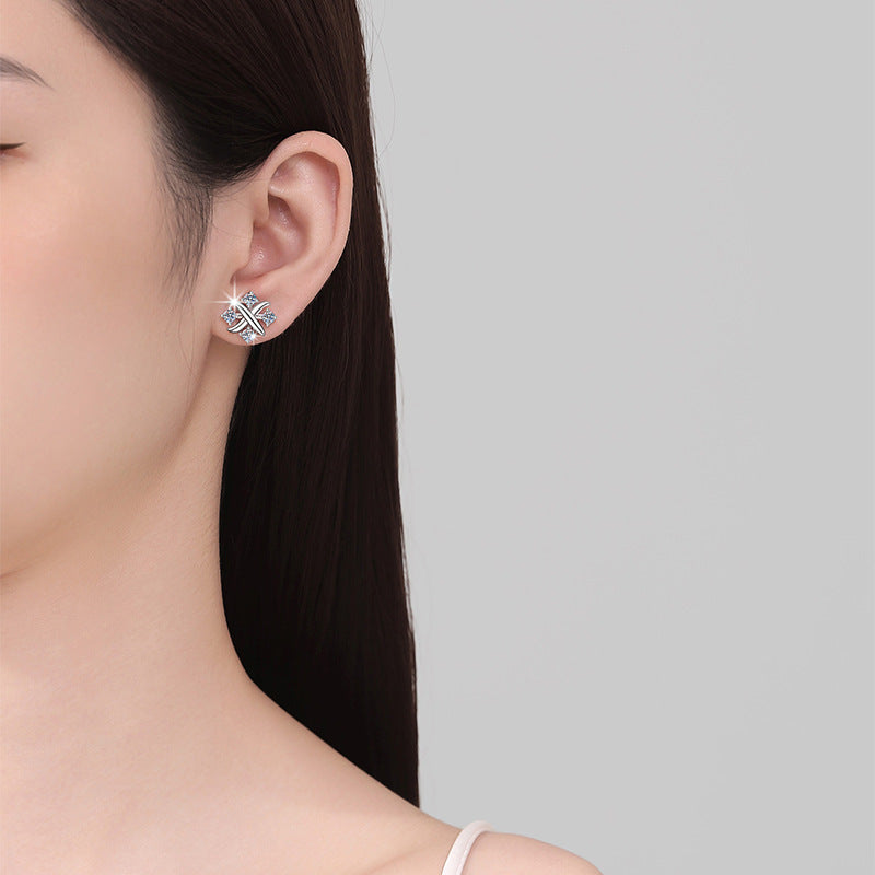 Damen Funkelnde Ohrstecker mit elegantem Kristall-Design Shop Nory