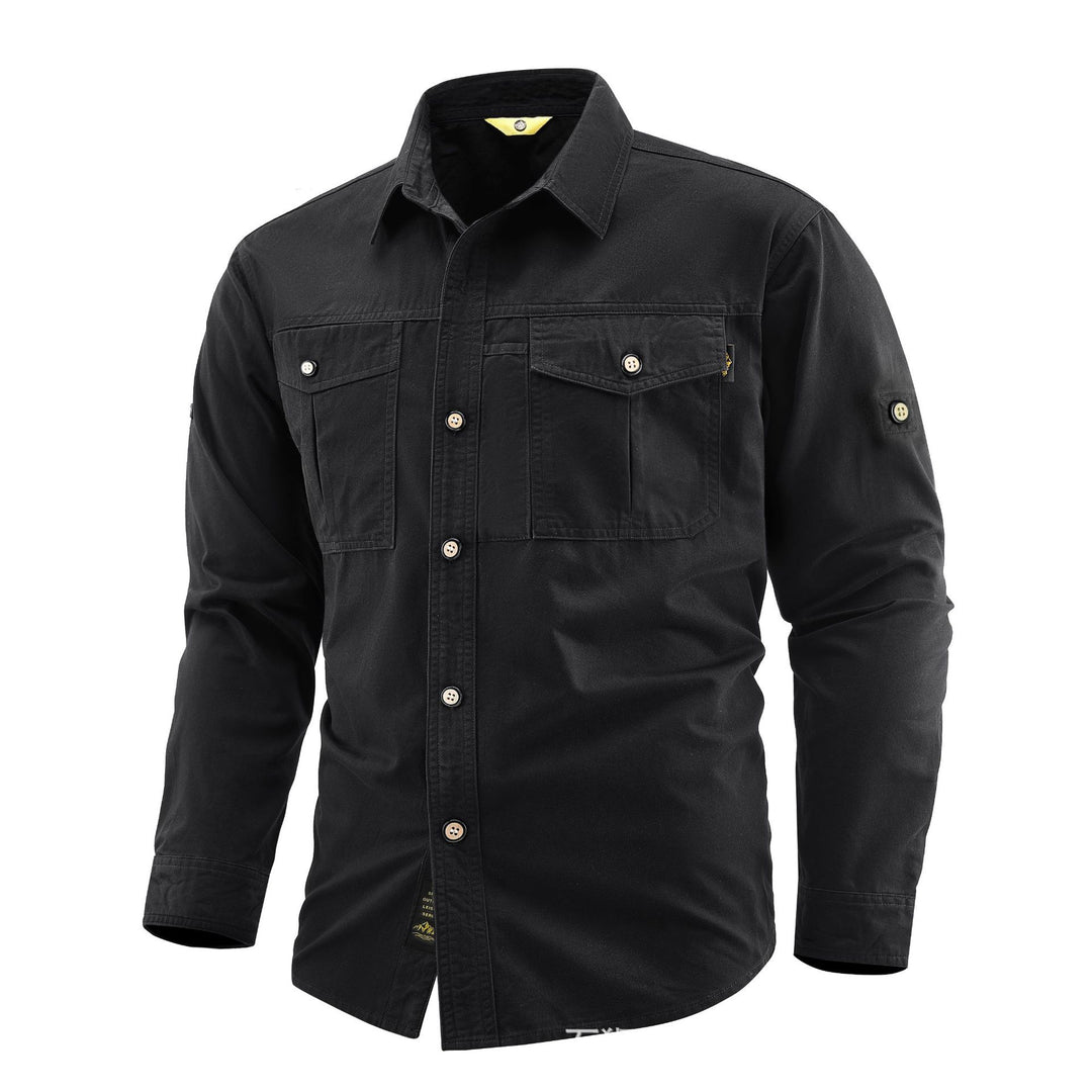 Herren Canvas-Overshirt im Field‑Style mit Brustklappen und durchgehender Knopfleiste Shop Nory