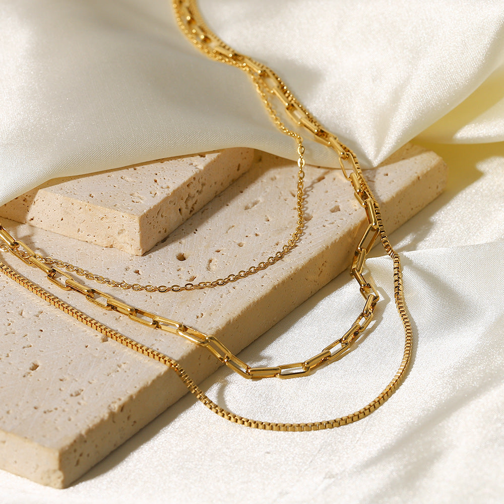 Damen Mehrlagige Halskette aus hypoallergenem Edelstahl mit elegantem Design Shop Nory