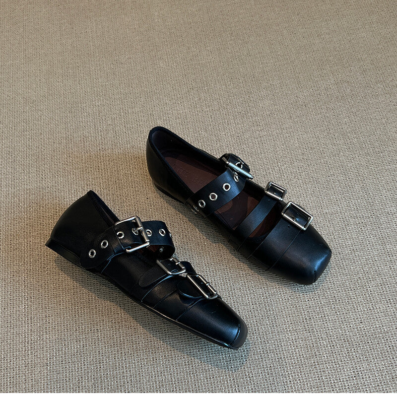Damen Ballerinas mit modischem Schnallen-Design und bequemer Sohle Shopnory