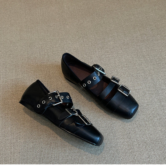 Damen Ballerinas mit modischem Schnallen-Design und bequemer Sohle Shopnory