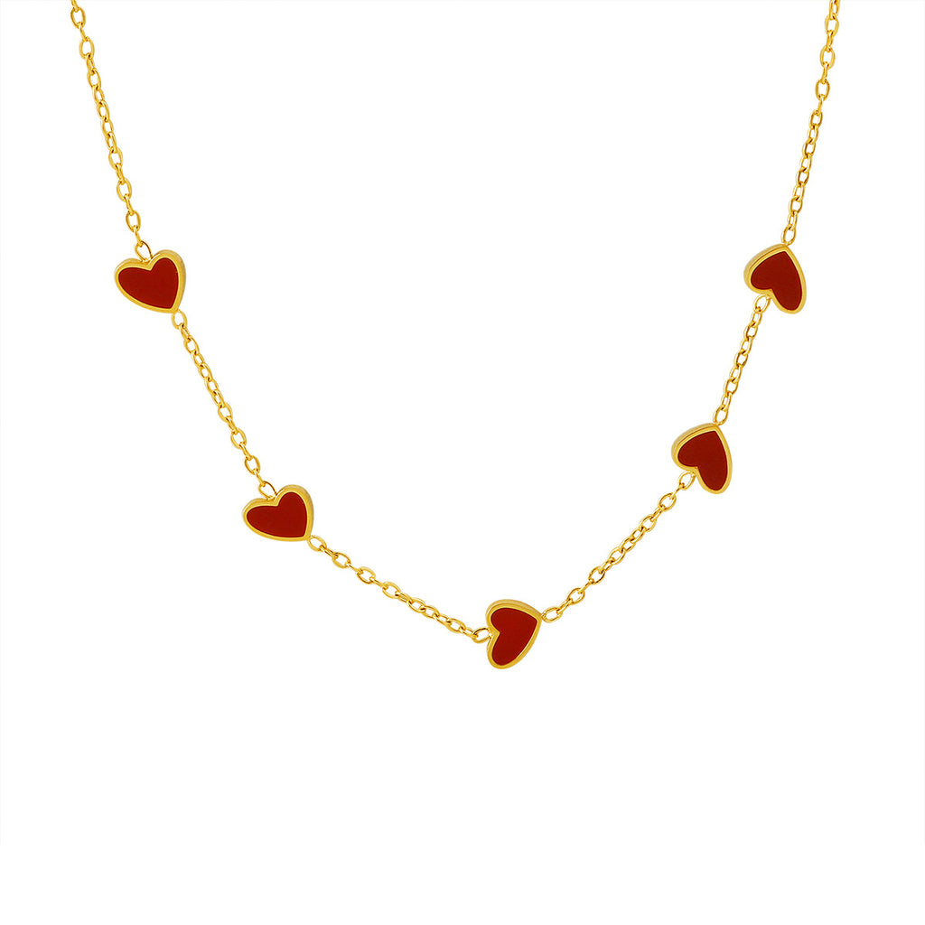 Damen Edelsteinkette mit herzförmigen Anhängern Shop Nory